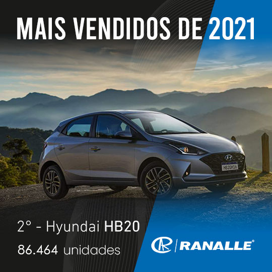 Hyundai HB20 - Carros Mais Vendidos 2021 - Ranalle